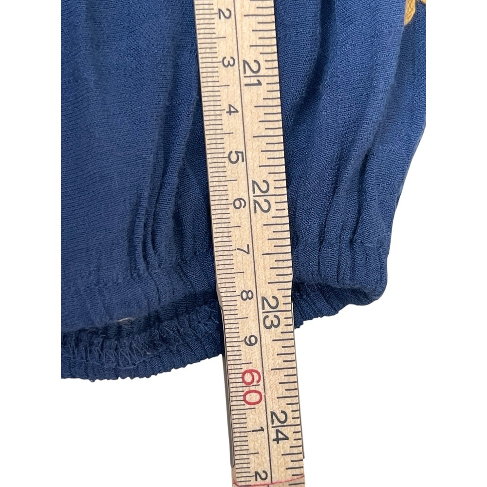 Fig and Flower Women Blue Embroidered Floral Peasant Blouse XL Long Sleeve Boho - Picture 15 of 16